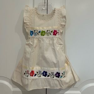 Mexican Girls Dress With Hand Embroidered.